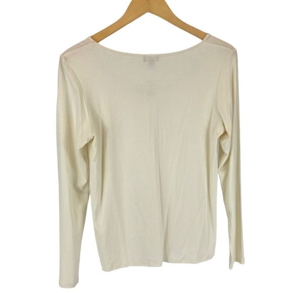 J. Jill Wearever Coll ivory long sleeve top NWT -S - Picture 2 of 10